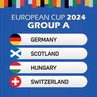 2024 Allemagne européen Football championnat groupe une Allemagne Écosse Hongrie Suisse vecteur