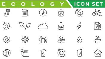 écologie Icônes ensemble. la nature icône. éco vert Icônes. vecteur