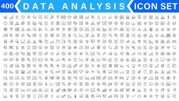 Les données une analyse icône ensemble. graphiques, statistiques, analytique, analyse, gros données, croissance, graphique, recherche, interface utilisateur, ux, gui et plus ligne icône vecteur