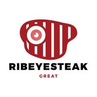 ribeye steak icône logo conception modèle vecteur