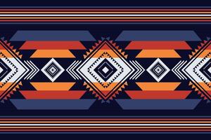 aztèque sud-ouest frontière modèle. originaire de américain sud-ouest géométrique rayures sans couture modèle. ethnique sud-ouest modèle utilisation pour textile, frontière, nappe de table, table coureur, coureur tapis, etc. vecteur