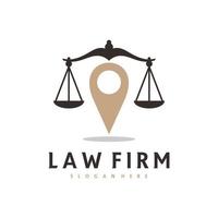 Modèle vectoriel de logo de point de justice, concepts de conception de logo de cabinet d'avocats créatifs