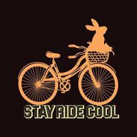 imprimer rester à vélo cool avec citation pour la conception de tshirt vecteur