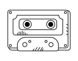 griffonnage de musique de cassette vecteur
