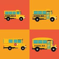 autobus scolaires quatre véhicules vecteur
