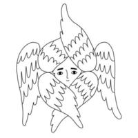 séraphin, ange à six ailes. symbole religieux. illustration vectorielle vecteur