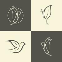 modèle de conception de logo simple oiseau vecteur