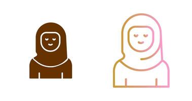 conception d'icône de femme islamique vecteur