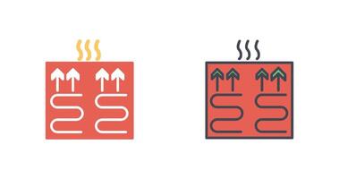 conception d'icône de chauffage par le sol vecteur