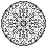 fleur de mehndi pour henné, mehndi, tatouage, décoration. ornement décoratif dans un style oriental ethnique, ornement de griffonnage, dessin à la main de contour. page de livre de coloriage. vecteur