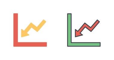 graphique vers le bas icône conception vecteur