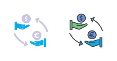 dollar à euro icône conception vecteur