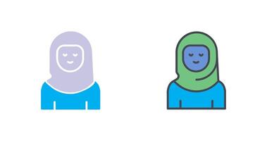 conception d'icône de femme islamique vecteur