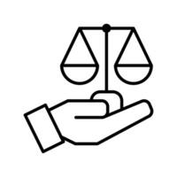 Justice dans main icône - loi et Justice vecteur