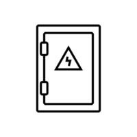 électrique panneau cabinet icône sur blanc Contexte vecteur