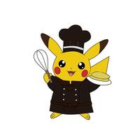 Pokémon personnage Pikachu dessin animé chef vecteur