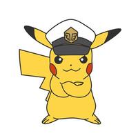 Pokémon personnage Pikachu police dessin animé vecteur