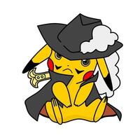 Pokémon personnage Pikachu dessin animé cosplay dracule mihawk un pièce costume vecteur