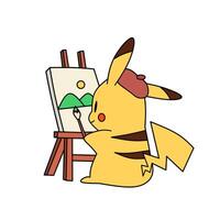 Pokémon personnage Pikachu dessin Montagne vecteur