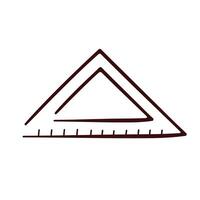éducation math triangulaire règle icône dans ligne art style. papeterie, école, étude instruments. illustration isolé sur une blanc Contexte. vecteur