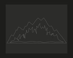 une dessin de une Montagne avec une Montagne dans le Contexte. vecteur