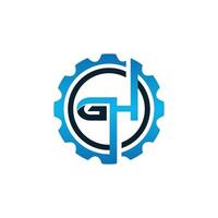 lettre gh équipement logo conception modèle illustration. vecteur