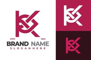 lettre k nœud logo conception symbole icône illustration vecteur