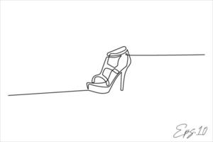 continu ligne art dessin de aux femmes des chaussures vecteur