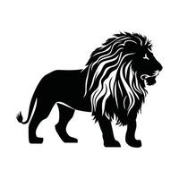 noir et blanc Lion illustration silhouette. vecteur