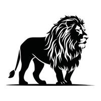 noir et blanc Lion illustration silhouette. vecteur