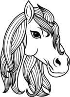 silhouette cheval animal tatouage esquisser illustration vecteur