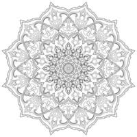 mandala, noir lignes, modèle de circulaire radial lignes sur une blanc Contexte. vecteur
