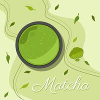 matcha thé en bonne santé boisson bannière modèle conception vecteur