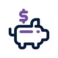 porcin banque icône. double Ton icône pour votre site Internet, mobile, présentation, et logo conception. vecteur