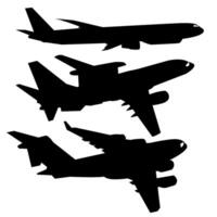 gros militaire avion silhouette ensemble vecteur