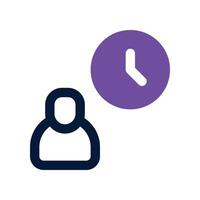 travail temps icône. double Ton icône pour votre site Internet, mobile, présentation, et logo conception. vecteur