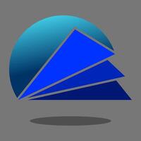 bleu cercle Triangle logo. géométrique forme signe. vecteur