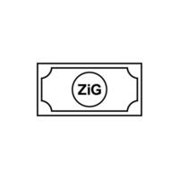 Nouveau Zimbabwe devise symbole, le Zimbabwe or icône, zig signe. illustration vecteur