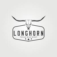 longhorn badge logo ancien illustration conception vecteur