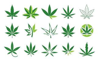 le cannabis ou cannabis marijuana symbole ensemble collection vecteur