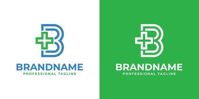 lettre b médical traverser moderne logo, adapté pour affaires en relation à médical traverser ou pharmacie avec b initiale vecteur