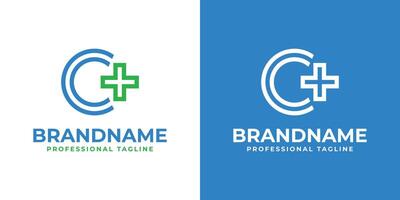 lettre c médical traverser moderne logo, adapté pour affaires en relation à médical traverser ou pharmacie avec c initiale vecteur