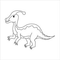 mignonne parasaurolophus dino contour illustration vecteur