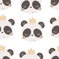 sans couture modèle avec dessin animé pandas vecteur