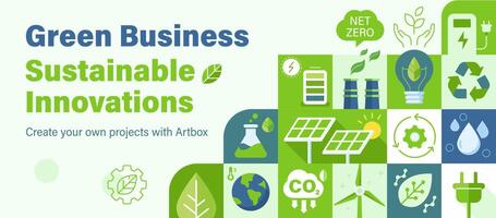 vert affaires durable innovation bannière Contexte vecteur