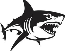 abyssal dominance noir requin océanique sommet noir pour redoutable requin dans vecteur