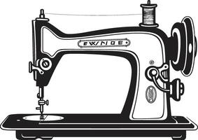 monochromatique chef-d'oeuvre élégant noir couture machine adapté textiles noir pour lisse couture machine vecteur