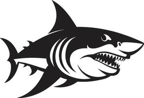 prédateurs présence noir requin emblème dynamique profondeurs élégant noir requin dans vecteur
