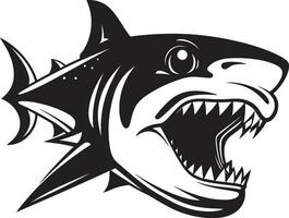 prédateurs présence noir pour requin emblème dynamique profondeurs noir ic requin dans vecteur