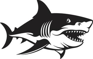 lisse nageur noir pour majestueux requin bataille prêt soldat en portant pistolet noir vecteur